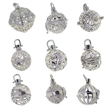 Alloy Blank Pearl Beads Cage Pendant Charms Memory Locket Pendants Settings for DIY Necklace Bracelet Earrings Jewelry Making 2024 - buy cheap