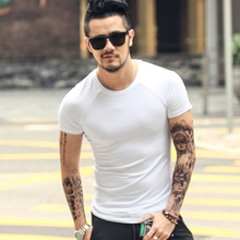 New Men Casual T-Shirt solid Tees Men's Short Sleeve T-shirts Cotton Tops O Neck Clothing Summer Camisetas Slim Brand T4018 2024 - buy cheap