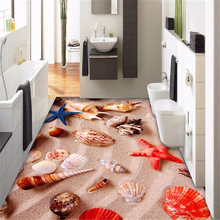 Beibehang-Adhesivo de pared personalizado de pvc, 3 d, conchas, estrella de mar, pintura de Suelo de baño, papel tapiz de foto para paredes 3d 2024 - compra barato