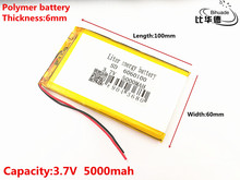 Литий-полимерная аккумуляторная батарея 3,7 в 5000 мАч 6060100 для GPS PSP DVD 2024 - купить недорого