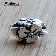 Mistletoe 925 Sterling Silver Designer Flower Charm Bead Small Hole Only Fit European 3.0mm Bracelet Jewelry 2024 - buy cheap