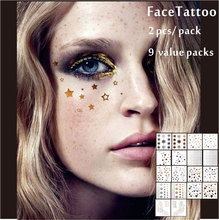 9 Packs Facial Decor Tattoos, Non-toxic And Waterproof Freckle Temporary Tattoo, Glitter Makeup 2024 - buy cheap