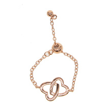 Rose gold color heart link heart factory wholesale adjusted chain ring fashion women jewelry 2024 - buy cheap