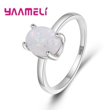 Yaamel clássico romântico branco oval opala loja roxo estilo simples design anéis de cristal jóias para meninas femininas 2024 - compre barato