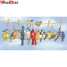 Zhui Star Full Square Diamond 5D DIY Diamond Painting "Birds on the hanger" 3D Embroidery Cross Stitch Mosaic Home Decor XY1 2024 - buy cheap