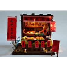 DIY Handcraft Miniature Project Wooden Dolls House Antique Bread Soybean Milk Shop with Furniture Foods Accessories Kit 2024 - buy cheap