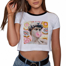 CZCCWD-estatua de moda Harajuku de David Michelangelo para mujer, Tumblr estética Vintage Camiseta corta con estampado de goma de mascar, verano de 2019 2024 - compra barato