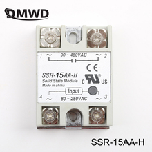DMWD relé de estado sólido SSR-15AA-H 15A en realidad 250V AC 80-90-480V AC SSR 15AA H relé de estado sólido regulador resistencia 2024 - compra barato