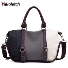 Famous Brand Large Capacity Patchwork Tote Bag Hipster Classic Hobos Vintage Shoulder Travel Bag Women Canvas Bag Handbag KL566 2024 - buy cheap