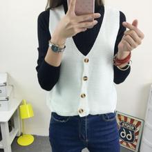 TingYiLi-suéter corto con botones para mujer, chaleco de estilo coreano, para Primavera, otoño e invierno, color negro, blanco y gris 2024 - compra barato