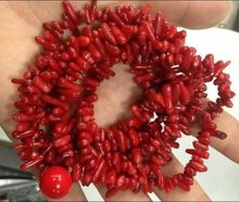 Free Shipping J0035 natural 4x10mm Red Branch Coral Necklace 48 inch 2024 - buy cheap