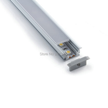 Juego de perfiles de luz led de aluminio plano y cubierta gruesa tipo T, extrusión de aluminio para luces de suelo, 30X2M por lote 2024 - compra barato