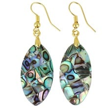 TUMBEELLUWA Oval Abalone Shell Dangle Drop Hook Earrings for Women 2024 - buy cheap