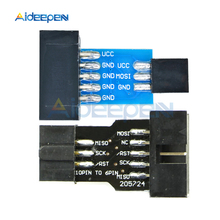 Pinos para 6 10 Pin Adapter Board Conversor de Interface ISP Para AVR MCU Placa de Desenvolvimento Arduino STK500 AVRISP USBASP Programador 2024 - compre barato