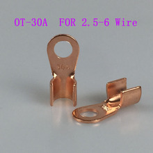 10pcs OT-30A 6mm Dia purple Copper Circular Splice Terminal L4 Wire Naked Connector For 2.5-6 Wire 2024 - buy cheap