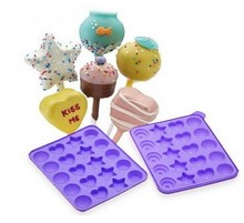 20 Pops Assorted Shapes Silicone Tray Pop Cake Stick Mould Lollipop Party Cupcake Baking Mold 2024 - buy cheap