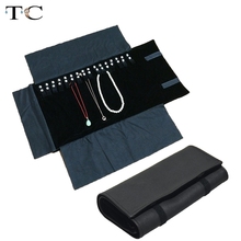 Black Leather 55*29cm Portable Storage Bag Jewelry Holder Necklace Pendant Pouch Organizer Bag Jewelry Display Bags 2024 - buy cheap