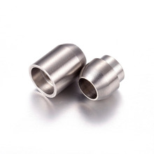 Fechos magnéticos de aço inoxidável 19x10mm, prendedores oval 304 com superfície fosca, joias, pulseira, achados, conector 6mm 8mm, 10 peças 2024 - compre barato