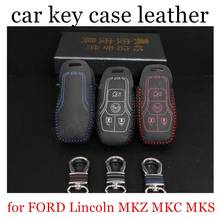 Только красный, подходит для FORD Lincoln MKZ MKC MKS, Ручное шитье, «сделай сам», Стайлинг автомобиля, чехол для автомобильного ключа, чехол из натуральной кожи, Лидер продаж 2024 - купить недорого