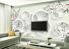 Large mural papel de parede, modern elegant fresh flowers 3D wallpaper,living room bedroom TV sofa wall 3d wallpapers for wall 2024 - buy cheap