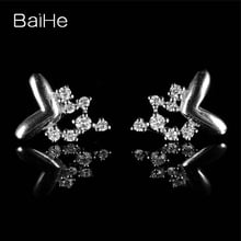 BAIHE Solid 14k White Gold SI/H Full Cut Natural Diamond Stud Earring Women Lady Trendy Fine Jewelry Kolczyki Sztyfty Brylantami 2024 - buy cheap