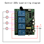 Relé universal ac 220v 10a, módulo de receptor de transmissão e controle remoto sem fio 4 canais rf 315 / 433 mhz - foto 2026