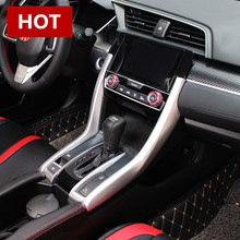 For Honda Civic 10th Gen Inner Gear Shift Box Frame Cover Trim  2016-2021  2pcs Car accesories interior Car decoration 2024 - buy cheap
