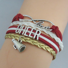 Fashion girl presentes cheer up pulseira amor Pulseira bracelete cheer Cheerleader Cheerleader 2024 - compre barato