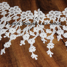 5yards Water soluble white black flower lace trim wide 19cm 2024 - buy cheap