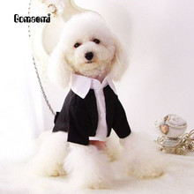 Красивый костюм Gomaomi для собак, одежда для кошек, свадебный смокинг для жениха, двойной дизайнерский костюм для собаки, одежда для вечеринки, одежда для щенка 2024 - купить недорого