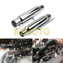 Silenciador de escape antigo para motocicleta, 1 par de 12 "universal para harley bobber, chopper, café, racer, cromo, tubo de silenciador em breve 2024 - compre barato