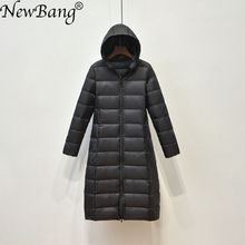 NewBang-abrigo largo de baño para mujer, abrigo ligero de plumas, Parka cálida de invierno 2024 - compra barato