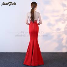 Marfoli Sexy Mermaid Evening Dress 2018 Floor-length Satin Sexy Formal Black Red Prom Party Gowns Elegant Long Evening Dresses 2024 - buy cheap