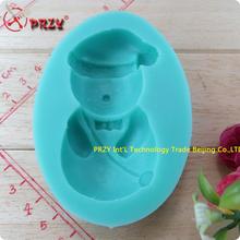 Lovely snow man new style large wholesale  hot sale chocolate silicon mold  fondant cake decoration mold (si283) 2024 - buy cheap