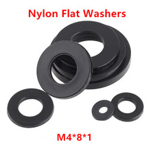 1000pcs M4(ID)*8(OD)*1mm Black nylon flat washer M4 Plastic plain washers ring Gasket M4X8X1mm 2024 - buy cheap