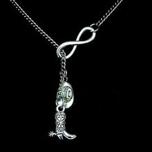 Infinity lariat Cowboy Boot Hat Necklace Vintage Silver Charms Choker Statement Collares Necklace Pendant  For Women Jewelry 2024 - buy cheap