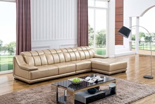 Home Design Living Room Sofa Set, Made with Top Grain real leather SOFA, L shaped Yellow Color Smart Sofa Set 2017 corner sofa 2024 - buy cheap