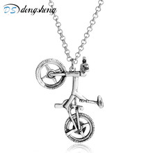 dongsheng Bicycle Necklace Silver Color Bike Pendants & Necklaces For Men and Women Hot Fashion Jewelry Hippie Rock Gift  2024 - buy cheap