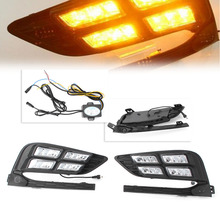 2 pçs dupla cor amortecedor dianteiro do carro luz de nevoeiro led turn signal lâmpada esquerda + direita para chevy cruze 2nd 2017 2018 2024 - compre barato