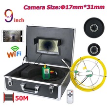 MOUNTAINONE 9inch WiFi Wireless 17mm Industrial Pipe Sewer Inspection Video Camera System IP68 1000 TVL Camera with 8pcs Lights 2024 - buy cheap