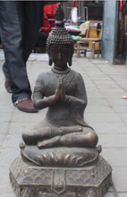 RHS0026    23" Tibet Buddhism Temple Fane Bronze Thailand Ayutthaya Maitreya Buddha Statue 2024 - buy cheap