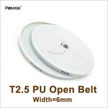 POWGE 100meters T2.5 PU Open-Ended Timing Belt T2.5-6 Width=6mm T2.5 6 Belt Fit T2.5 Timing Pulley For 3D Printer CNC RepRap 2024 - buy cheap