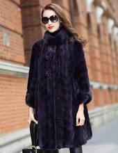 New Genuine Mink Fur Coats For Women Thick Warm Winter Jacket Female Mink Fur Coat With stand Collar 2024 - buy cheap