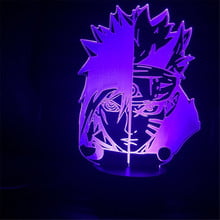 Lámpara LED de mesa de Naruto Bandai Uzumaki Naruto Uchiha Sasuke, 3D luz nocturna, decoración cambiante, juguetes de regalo, iluminación 2024 - compra barato