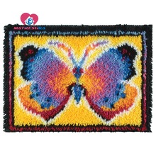 Butterfly latch hook rug kits needle for carpet embroidery tapestry kits button package rug carpet embroidery sale sets 2024 - buy cheap