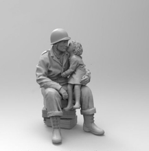 Figura de resina sem pintura escala 1/35, menina e soldado, figura de coleção 2024 - compre barato