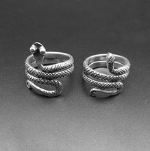 hot sell new - free shipping National wind finger rings hand-made silver ring for male and female personality snake ring 2024 - buy cheap