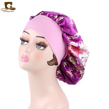 Soft Satin Bonnet Women Elastic Night Sleep Hat Caps Anti Hair Loss Cover Head Wrap Beauty Hair Care For Curly Springy Hair 2024 - buy cheap