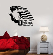 Pegatina de pared de vinilo de la bandera americana para el hogar, calcomanía de decoración de estilo de diseño para habitación, oficina, universidad, dormitorio, CS27 2024 - compra barato