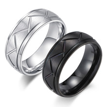 Anel masculino com gravura em formato de pneu de carro, anel preto e prateado em aço inoxidável punk para homens joias para presente 2024 - compre barato